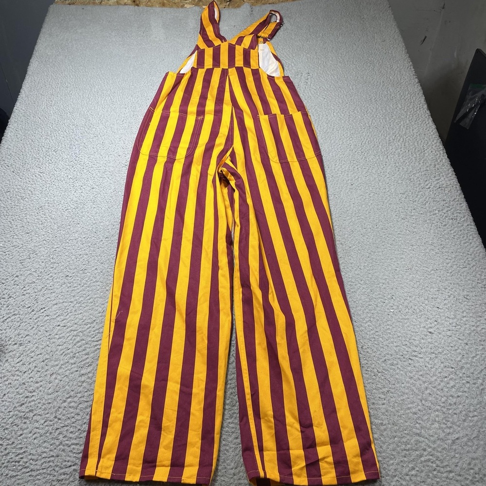 Game Bibs Pants Unisex Small Multicolor Striped Bib Overalls Game Day Sports Fan - Picture 6 of 7